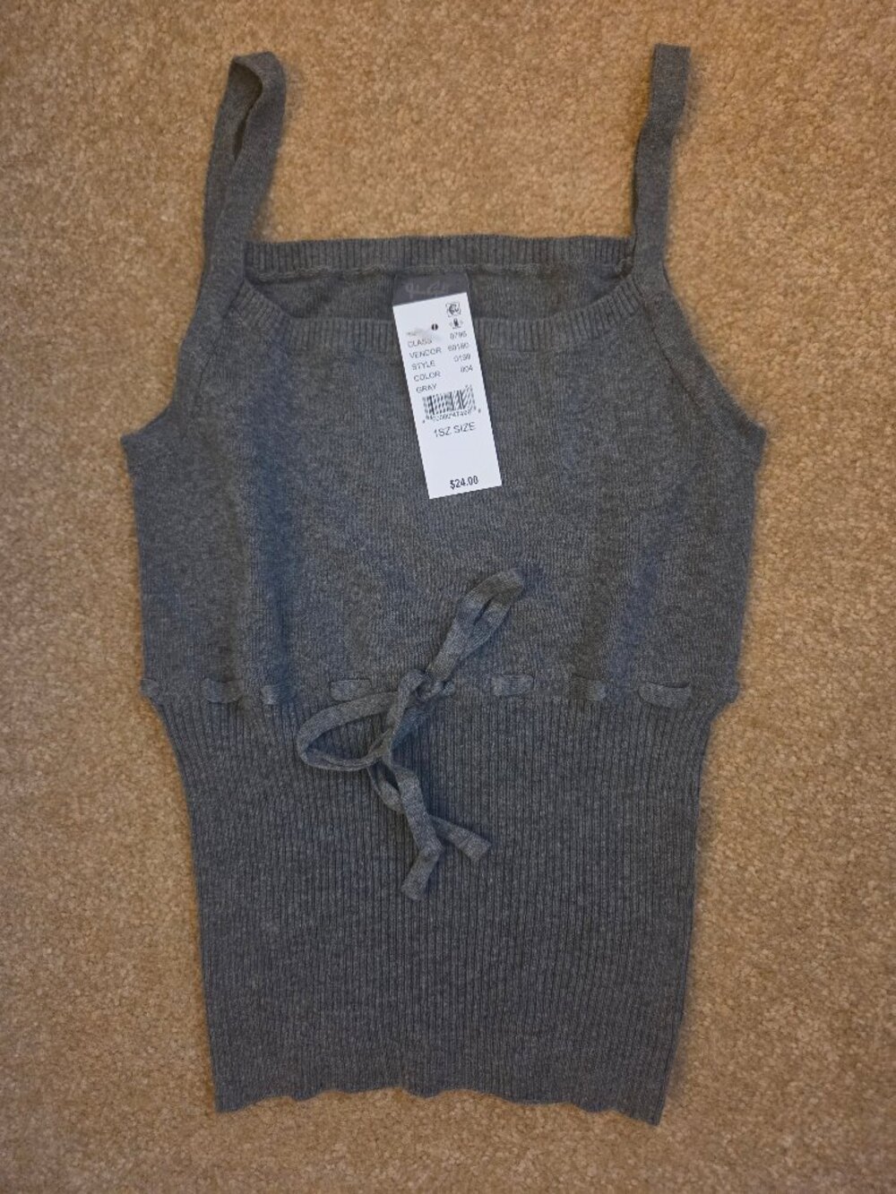 Brandy Melville NWT Gray Top (One Size)